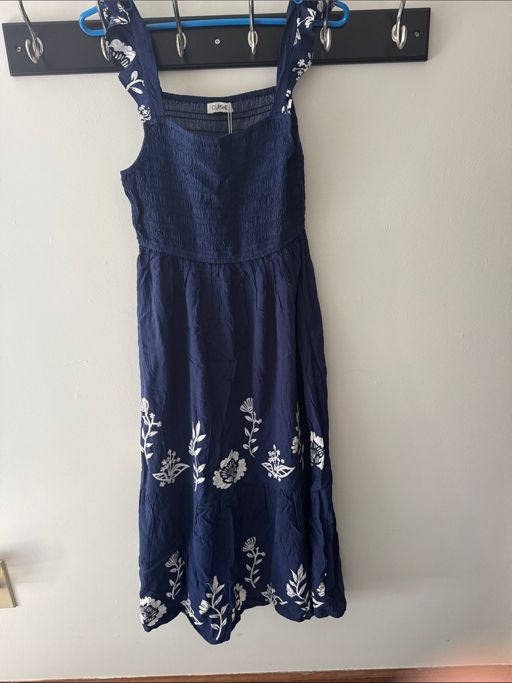 Cupio Navy and White Floral Midi Sun Dress